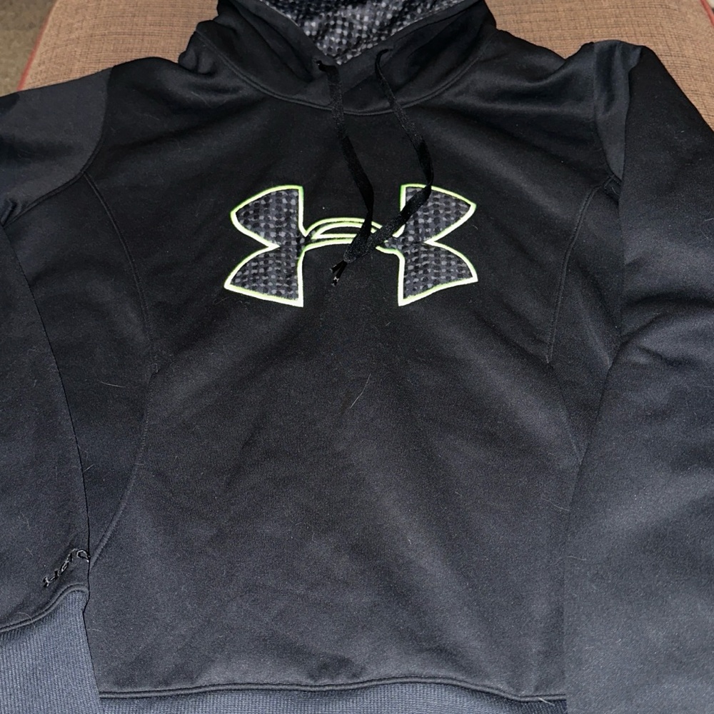 Under Armour Black Hoodie with Neon Logo